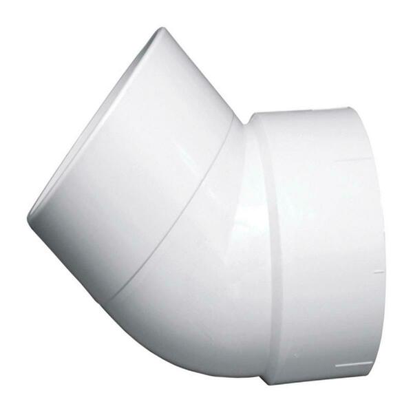 Charlotte Pipe And Foundry 4866828 3 Hub x 3 in. Dia Hub PVC 45 degree Elbow, Schedule 40, 20PK PVC 00321 1200